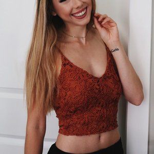 Embroidered flower zara crop top